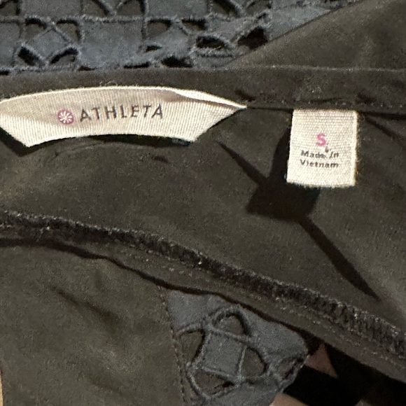 Athleta Women’s Small Black Eyelet Lace Cami Tank Top – Cotton Front Panel - Picture 9 of 11